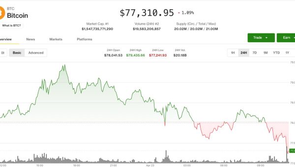 Bitcoin slips from near $80,000 as oil price increase weighs on risk assets