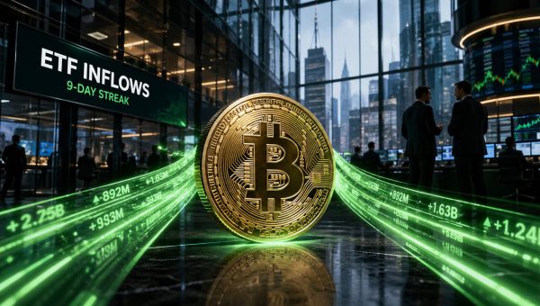 US Bitcoin ETFs’ Inflow Streak Hits 7% of BTC Supply