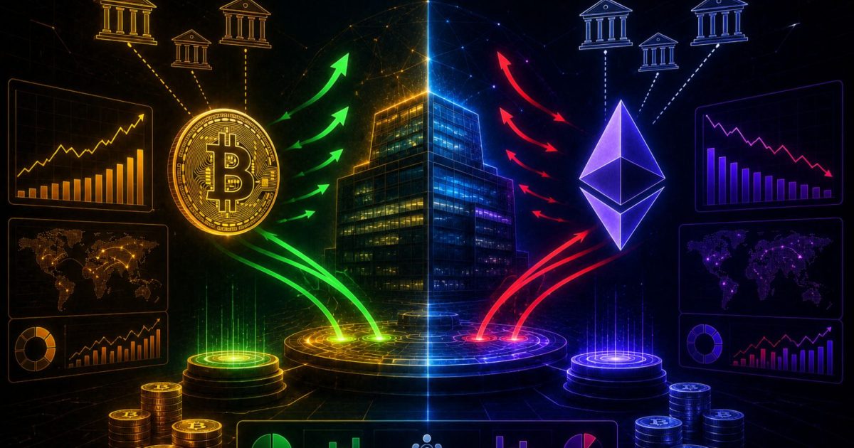 Institutions Dump $127M Ethereum While Loading Bitcoin in Divergence Signal