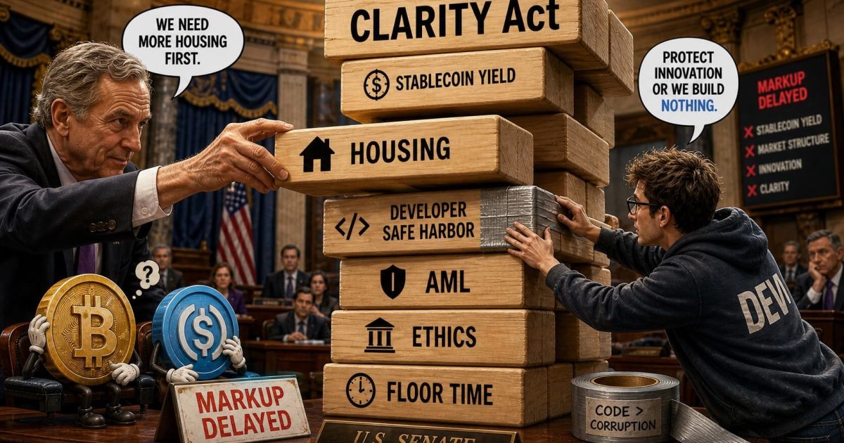 CLARITY Act Markup Stalled as Kennedy Leverages Housing, Not Crypto Policy