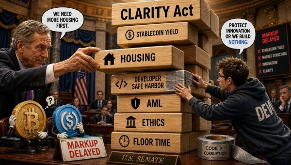CLARITY Act Markup Stalled as Kennedy Leverages Housing, Not Crypto Policy