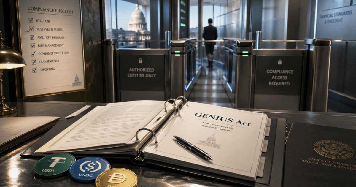 GENIUS Act Compliance Rules Favor Bank-Scale Stablecoin Issuers Over Crypto Natives