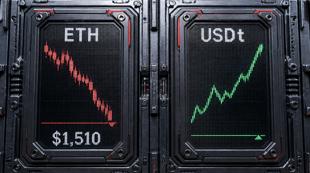 USDt Flips ETH as Ether Falls to $1,510