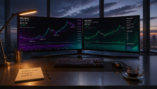 Solana Reclaims 21-Day Moving Average Against Bitcoin