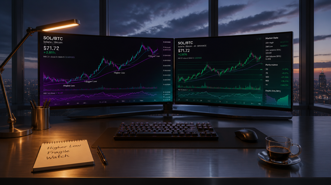 Solana Reclaims 21-Day Moving Average Against Bitcoin