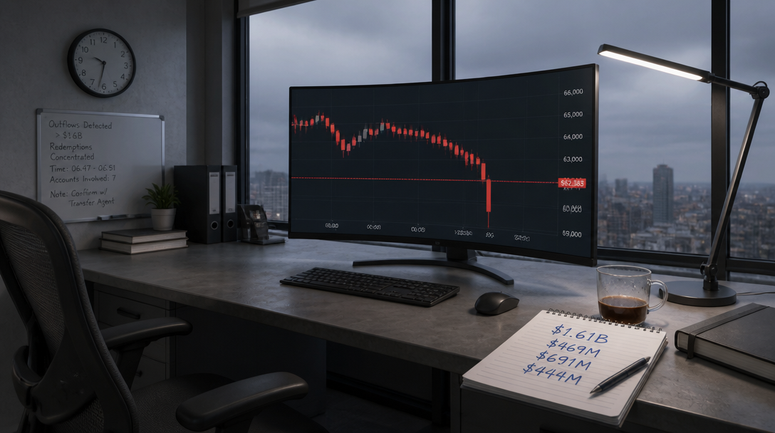 Bitcoin Breaks Below $62,383 Bear-Market Line After $1.61B ETF Exodus