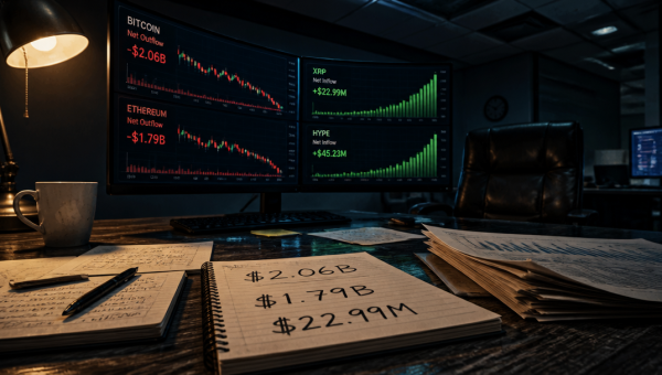 Bitcoin, Ethereum ETFs See $2.06B Outflow as XRP, HYPE Gain