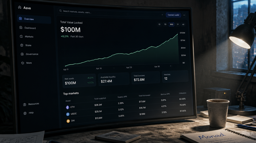 Aave Crosses $100M in Monad Deposits