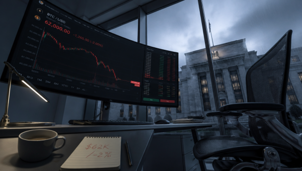 Bitcoin Hovers at $62,000 as Fed Minutes Trigger Risk-Off