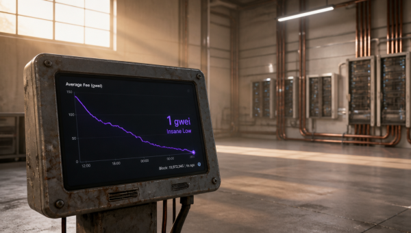 Ethereum Base Fees Drop to 1 Gwei