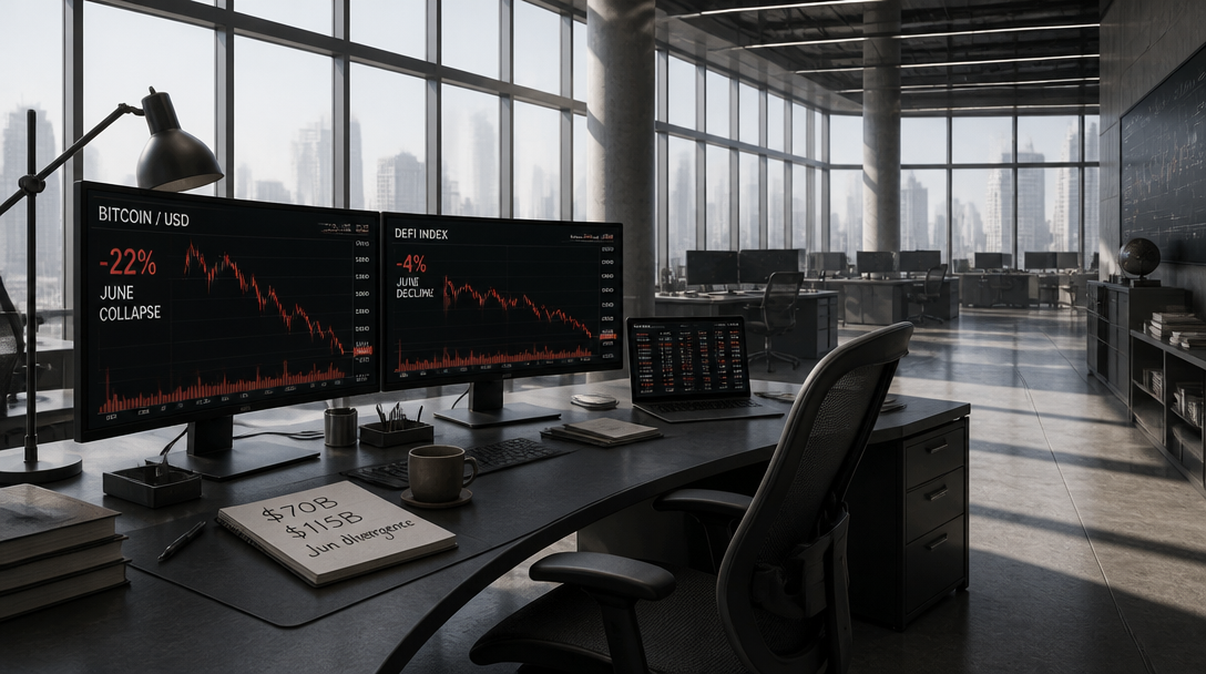 DeFi Tokens Fall 4% as Bitcoin Drops 22% in June