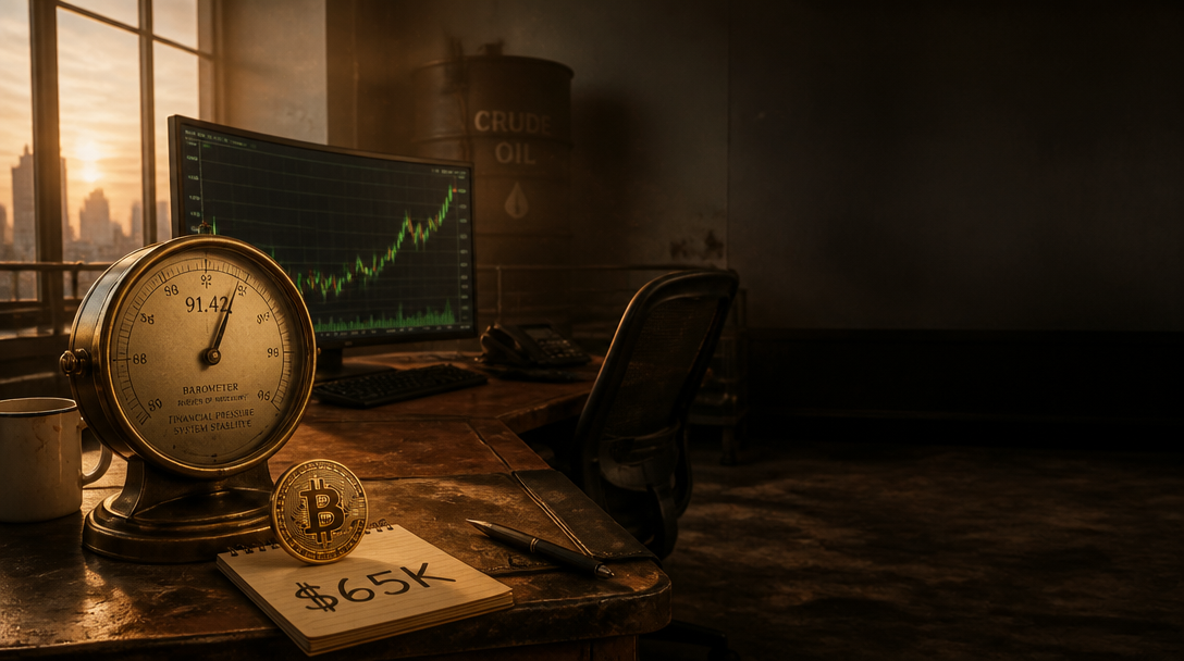 Brent Crude Hits $91.42, Bitcoin Holds Above $65K Despite Oil Shock