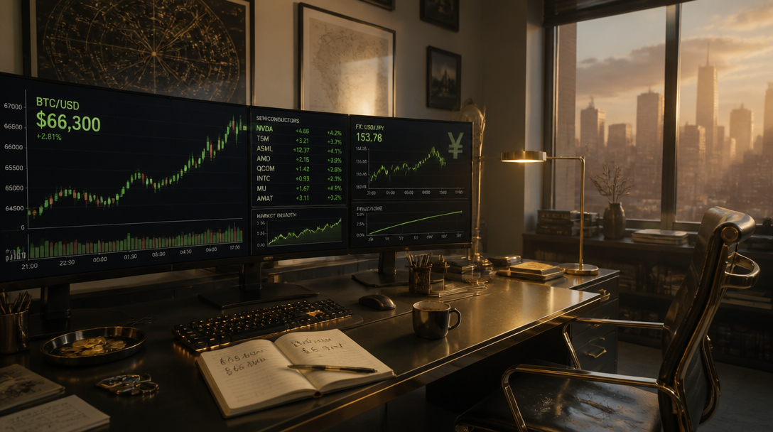 Bitcoin Holds $66,300 as Chip Rally Extends, Yen Hits 40-Year Low