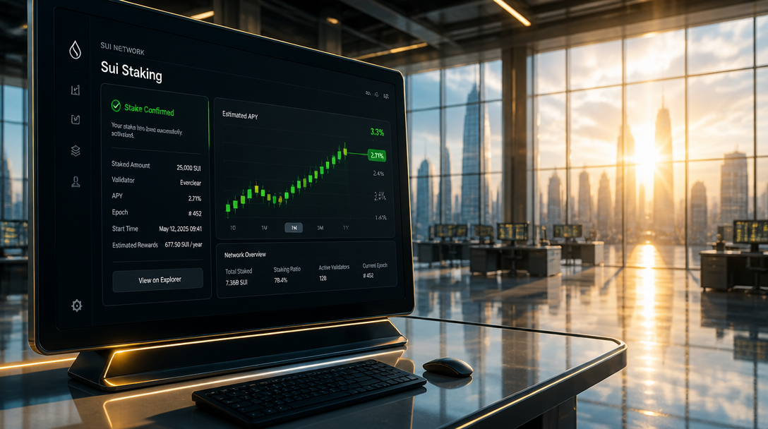 Coinbase Adds Sui Staking With 1.4% to 3.3% APY