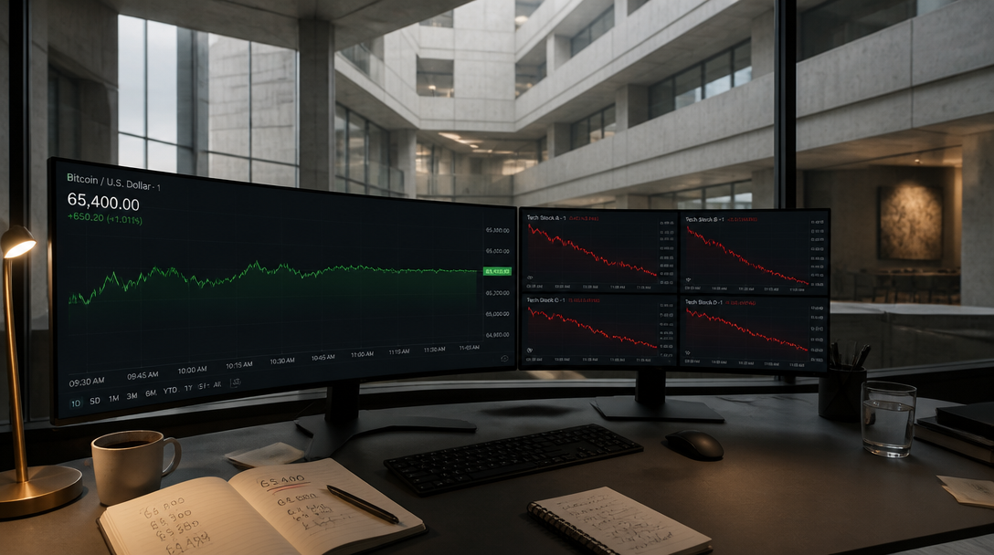 Bitcoin Holds $65,400 as Tech Stocks Lose $797B on AI Spending Fears
