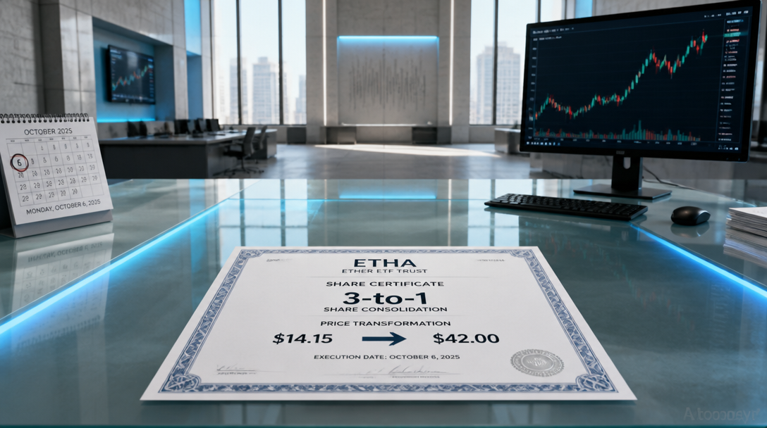 BlackRock Combines ETHA Shares 3-to-1, Lifting Price to $42