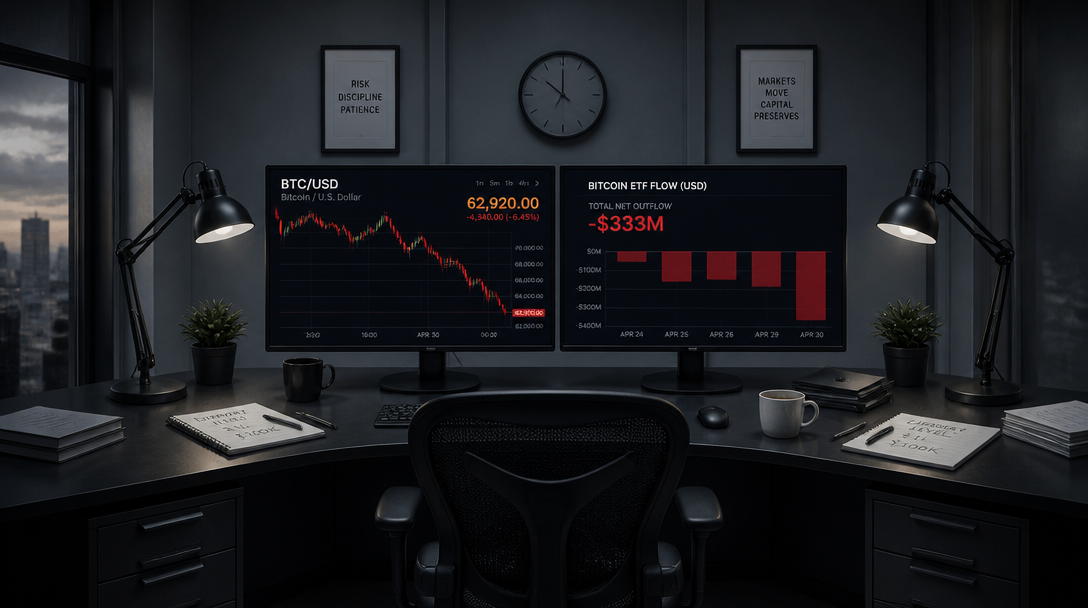 Bitcoin Falls to $62,920 as SEC Delays Reg Crypto, ETFs See $333M Outflow