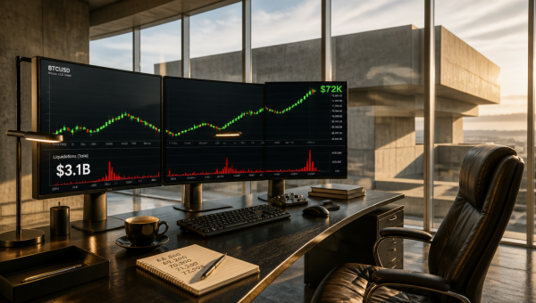 Crypto Short Liquidations Pass $3.1B as Bitcoin Nears $72K