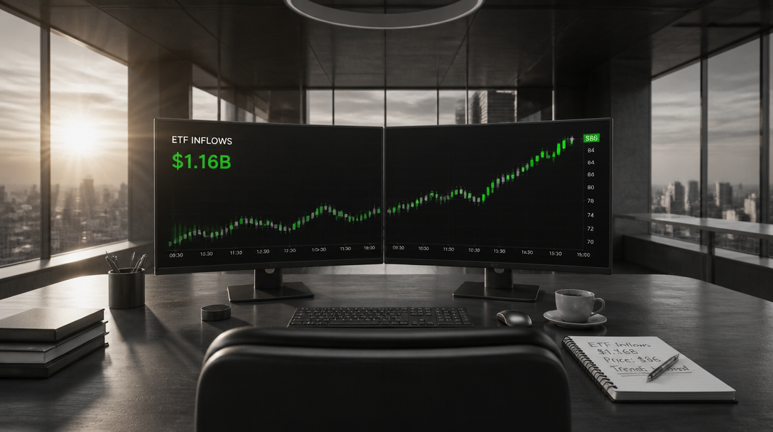 Solana ETFs Hit $1.16B Inflows as SOL Trades Near $86