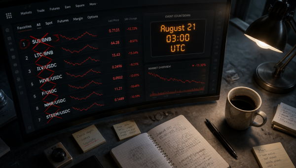 Binance Removes 7 Spot Trading Pairs on August 21