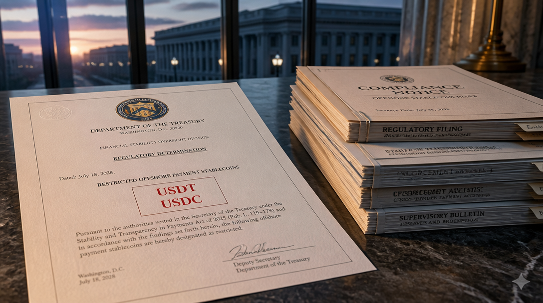 Treasury Sets July 2028 Deadline for Offshore Stablecoins in US