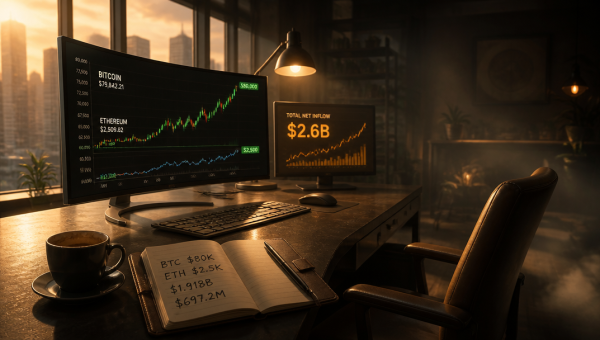 Bitcoin, Ethereum ETFs Draw $2.6B in Strongest Weekly Inflow of 2026