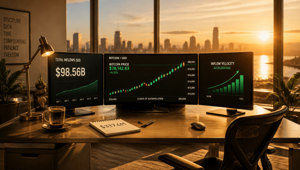 Bitcoin ETFs Hit $98.56B as Six-Day Inflow Streak Continues