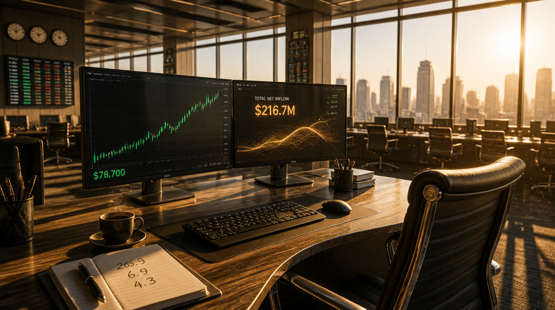 Bitcoin ETFs See $216.7M Inflow as BlackRock Leads Rebound