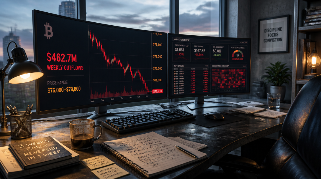 Bitcoin ETFs See $462.7M Outflows, Ending Three-Week Rally