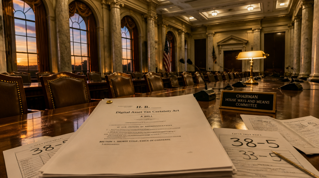 House Panel Passes Digital Asset Tax Certainty Act 38-5