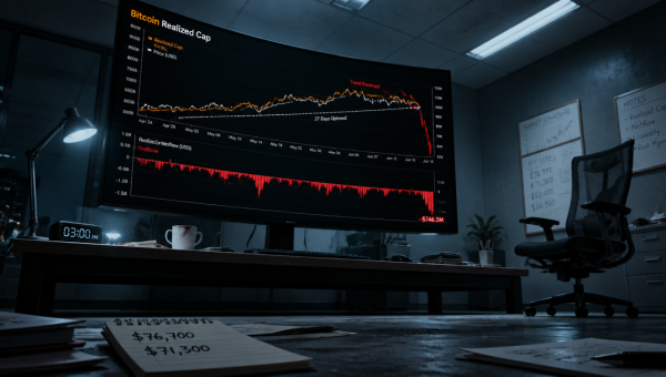 Bitcoin Realized Cap Falls After 27-Day Climb, ETFs Shed $746M