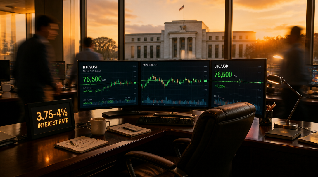 Bitcoin Holds $76.5K as Fed Raises Rates for First Time Since 2023