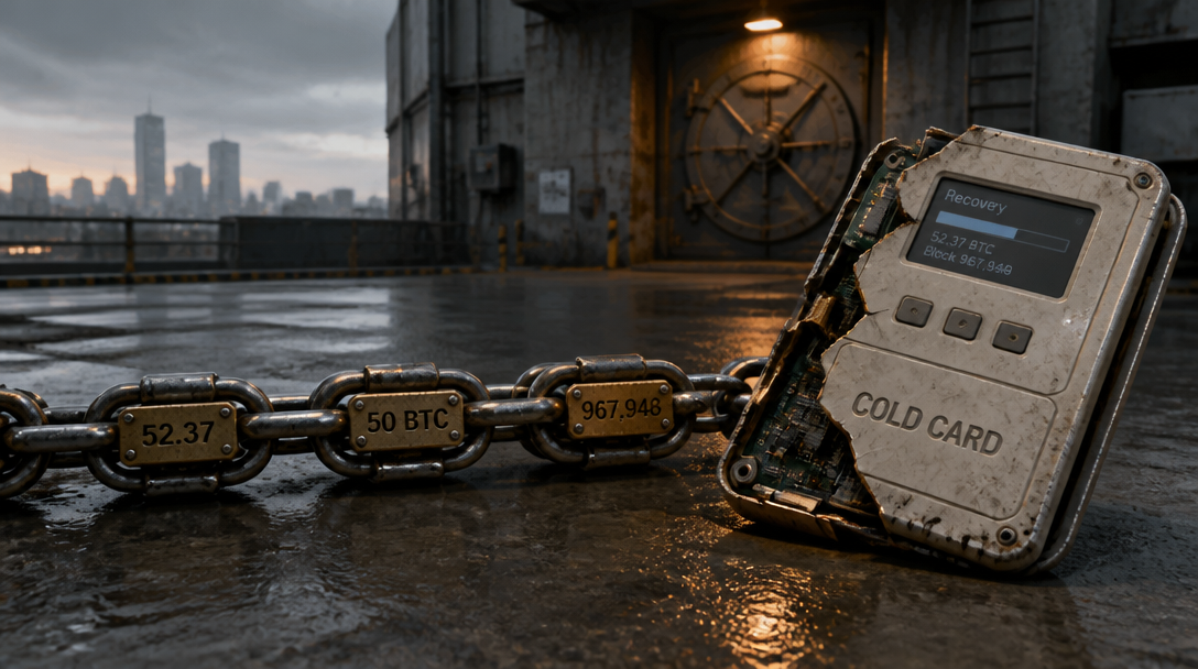 Galaxy Researcher Links 52.37 BTC to Coldcard Recovery Trust