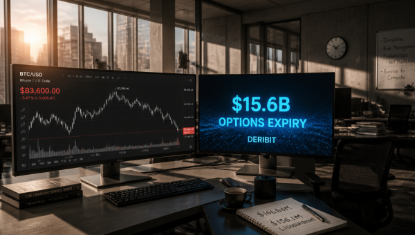 Bitcoin Falls to $83,600 as $15.6B Options Expire on Deribit