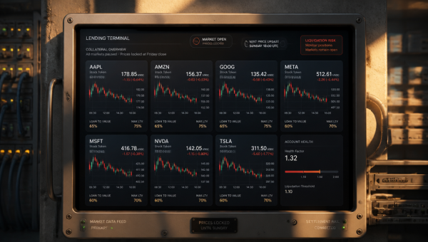 Aave’s Stock-Token Hub Stays Open as Prices Freeze