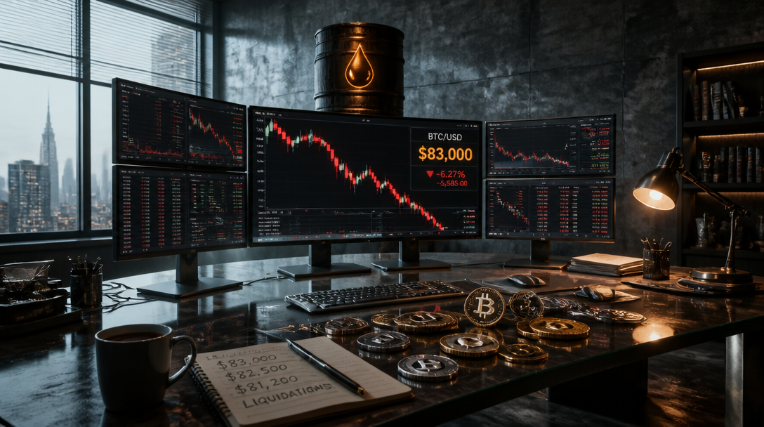 Bitcoin Falls to $83K as Altcoins Unwind Friday Gains on Oil Surge