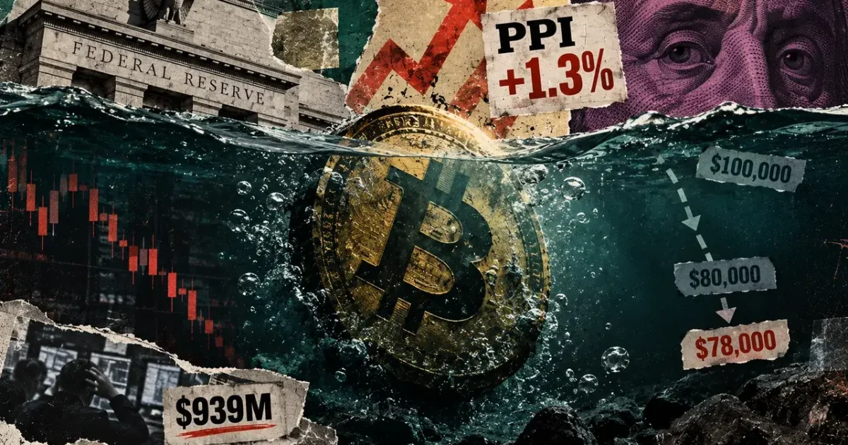 Bitcoin Falls Below $80K as US Producer Inflation Hits 6.3%, Triggering $939M in Liquidations