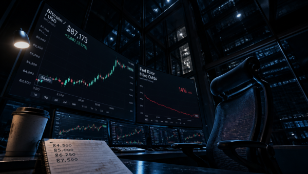 Bitcoin Climbs to $87,173 as Jobs Miss Cuts Fed Hike Odds to 14%