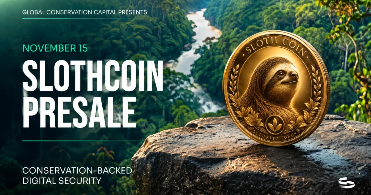 Global Conservation Capital Announces November 15 Presale Launch of Sloth Coin (SLOC)